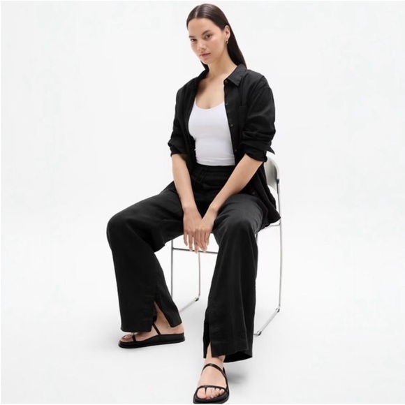 Athleta Retreat Wide Leg Linen Pant NWT LARGE - Picture 7 of 9